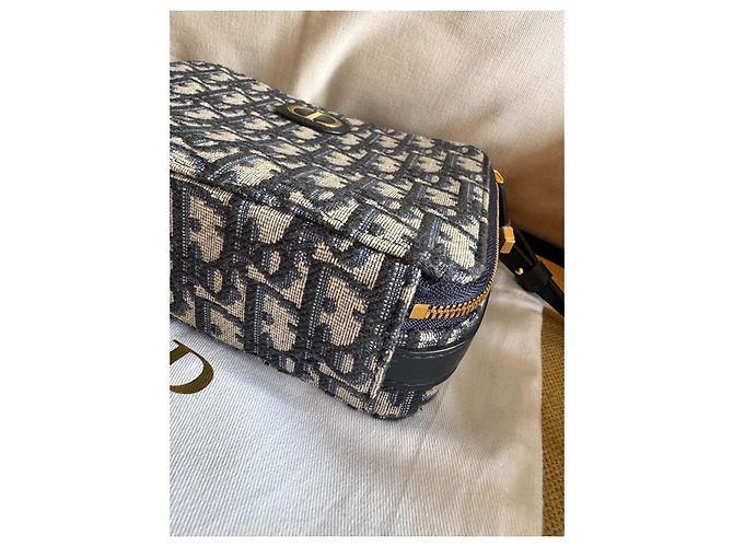 Pochette Christian Dior Montaigne Tela Blu Navy - vista 8