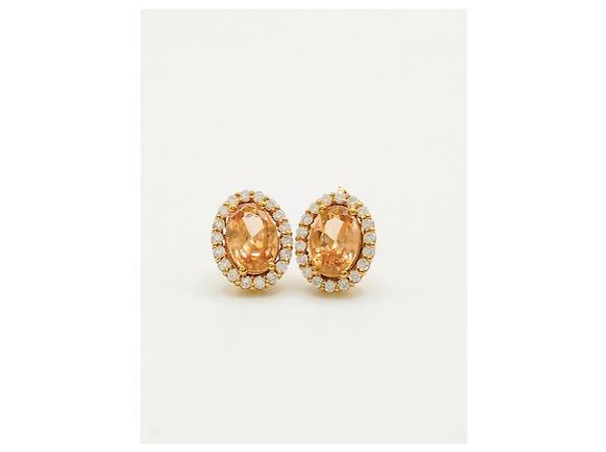 Autre Marque Orecchini in oro 18 carati con morganite e diamanti Giallo - vista 2