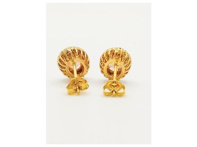 Autre Marque Orecchini in oro 18 carati con morganite e diamanti Giallo - vista 4