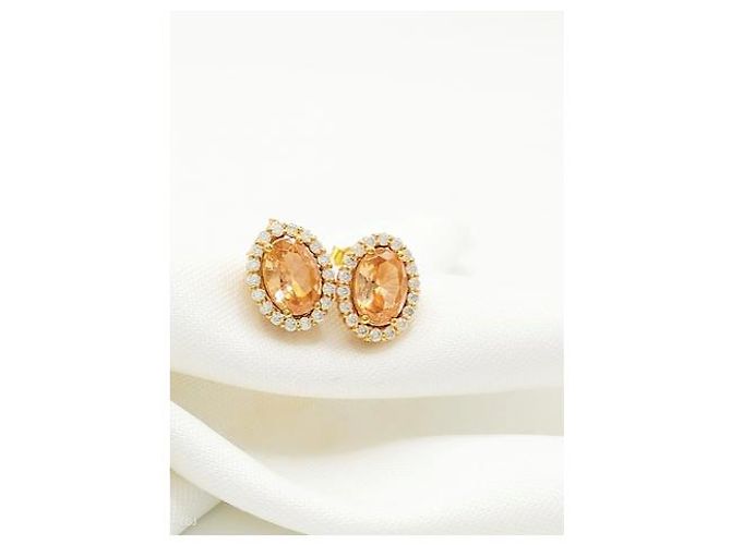 Autre Marque Orecchini in oro 18 carati con morganite e diamanti Giallo - vista 5
