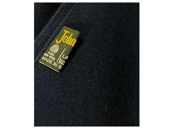 Autre Marque Johnstons Of Elgin Lammwolle Poncho Cape Marineblau - Ansicht 4