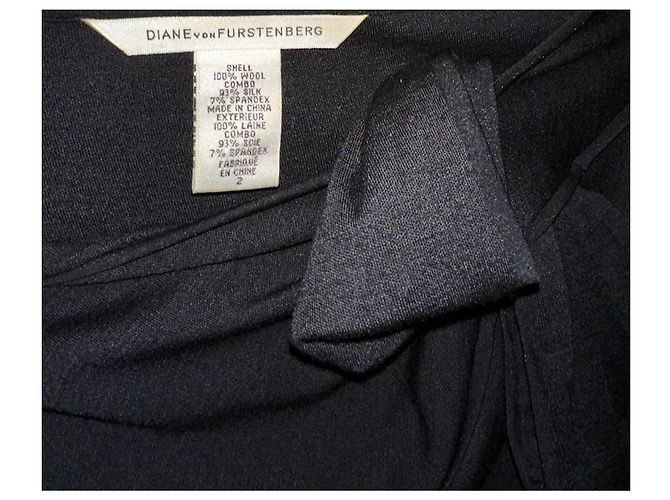 Abito Midi Diane Von Furstenberg Nero in Lana e Seta - vista 6