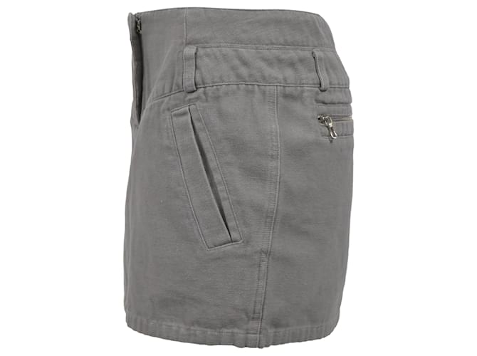 Falda lápiz IRO Mini en algodón gris - vista 2