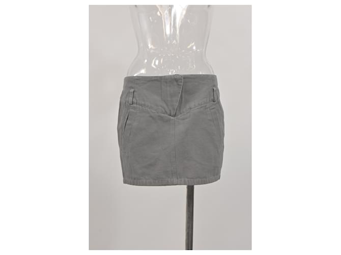 Falda lápiz IRO Mini en algodón gris - vista 5