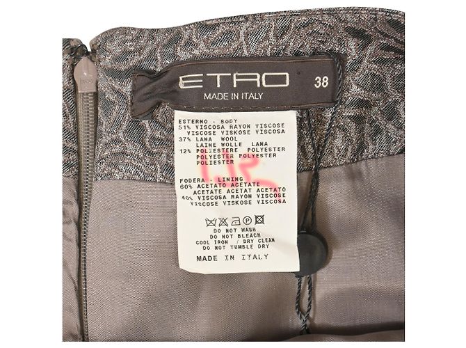 Falda lápiz midi de cintura alta con estampado floral Etro en viscosa beige - vista 4