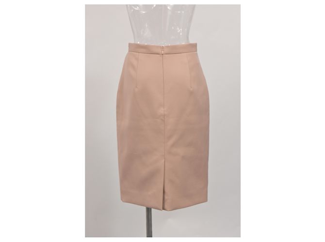 Falda lápiz midi en nylon rosa nude con detalles de volantes Miu Miu - vista 7