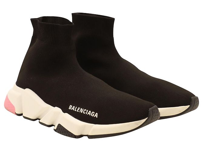 Baskets Speed Balenciaga en polyester noir - vue 3