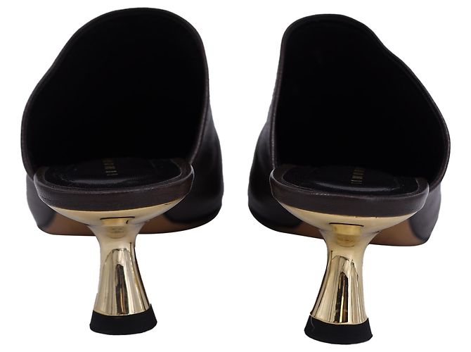Kicker Low-Heel Mules aus braunem Leder von Simon Miller Rot - Ansicht 3