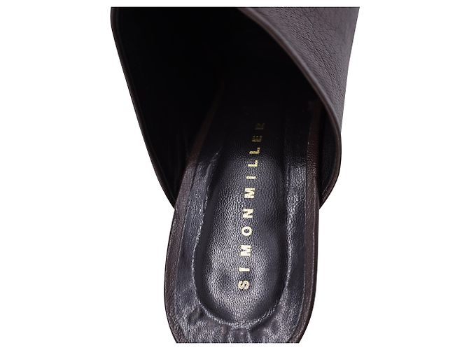 Kicker Low-Heel Mules aus braunem Leder von Simon Miller Rot - Ansicht 4