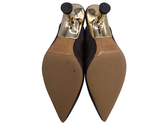 Kicker Low-Heel Mules aus braunem Leder von Simon Miller Rot - Ansicht 5