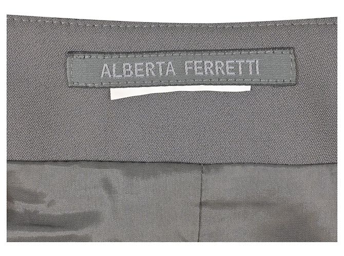 Alberta Ferretti Midi Hochtaillierte Gerade Rock aus grauem Polyester - Ansicht 4