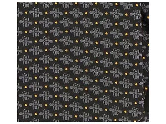 Marmont Gucci Bee Print Silk Tie Golden Navy blue - view 2
