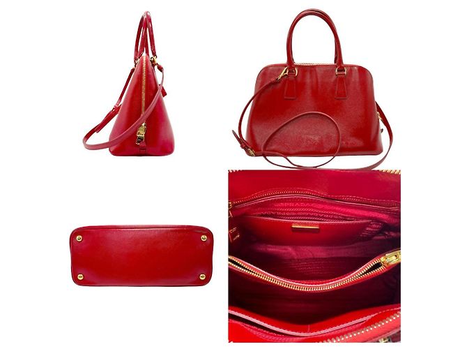 Rote Lederhandtasche von Prada - Ansicht 2