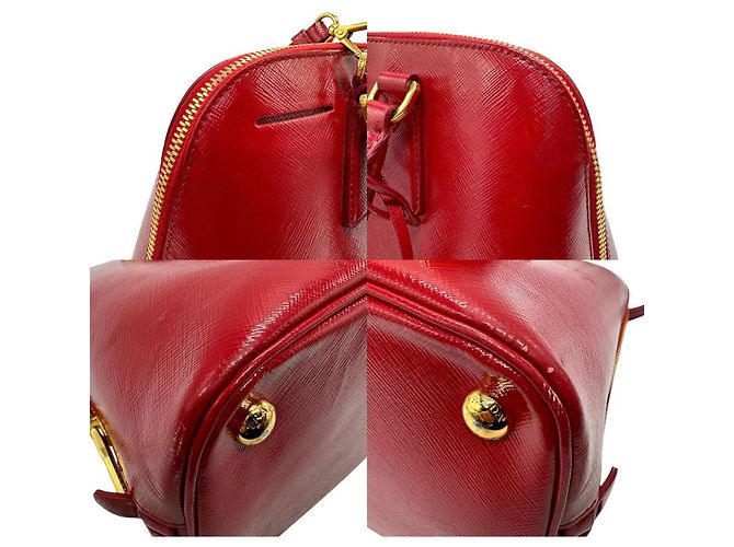 Rote Lederhandtasche von Prada - Ansicht 3