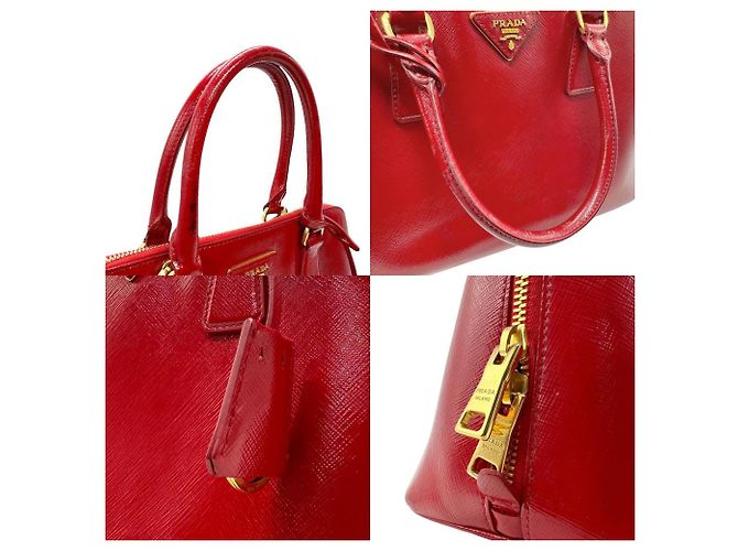 Rote Lederhandtasche von Prada - Ansicht 4