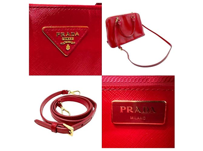 Rote Lederhandtasche von Prada - Ansicht 5