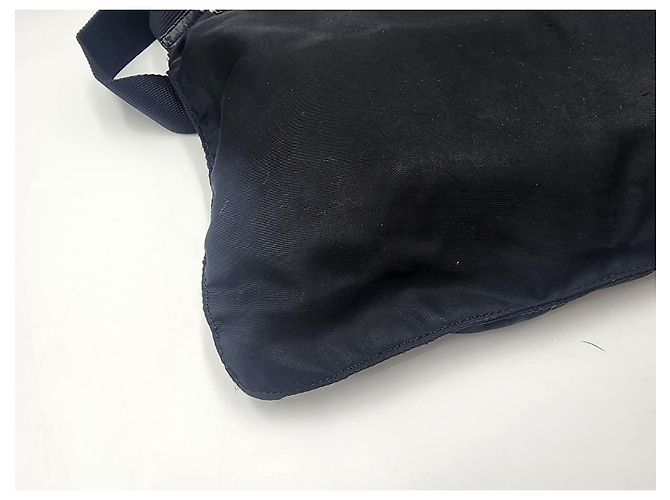 Prada Tessuto schwarze Nylon-Leder Umhängetasche - Ansicht 11