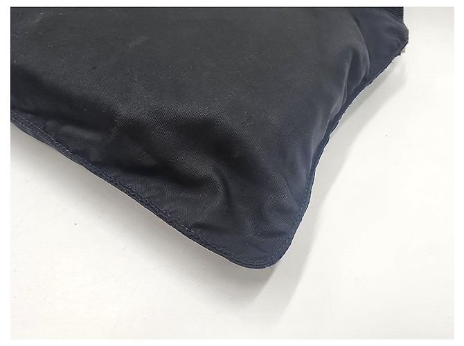 Prada Tessuto schwarze Nylon-Leder Umhängetasche - Ansicht 12