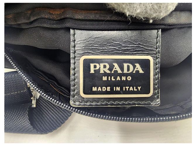 Prada Tessuto schwarze Nylon-Leder Umhängetasche - Ansicht 14