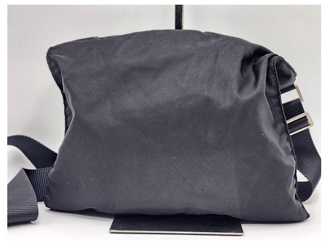 Prada Tessuto schwarze Nylon-Leder Umhängetasche - Ansicht 3