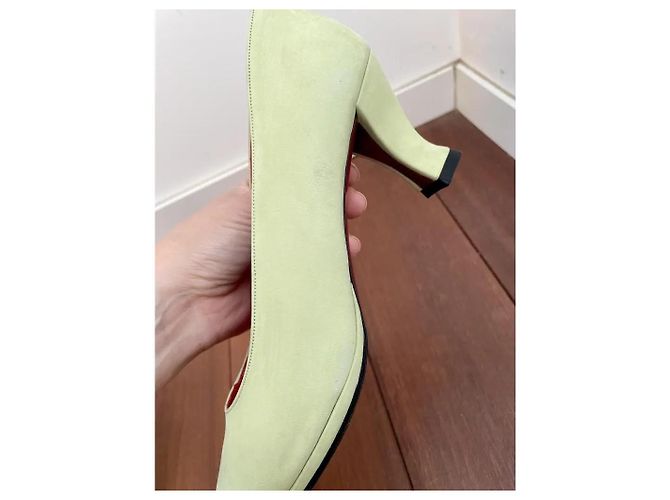 Décolleté Charles Jourdan Verde Chiaro Camoscio - vista 10