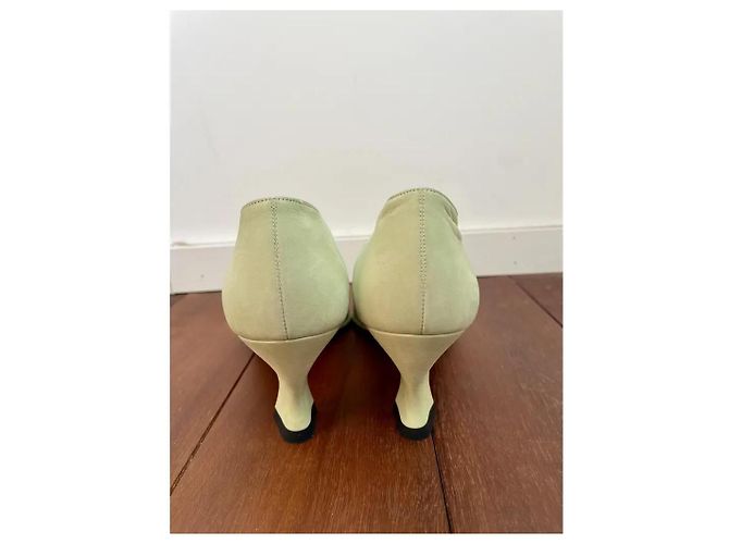 Décolleté Charles Jourdan Verde Chiaro Camoscio - vista 6