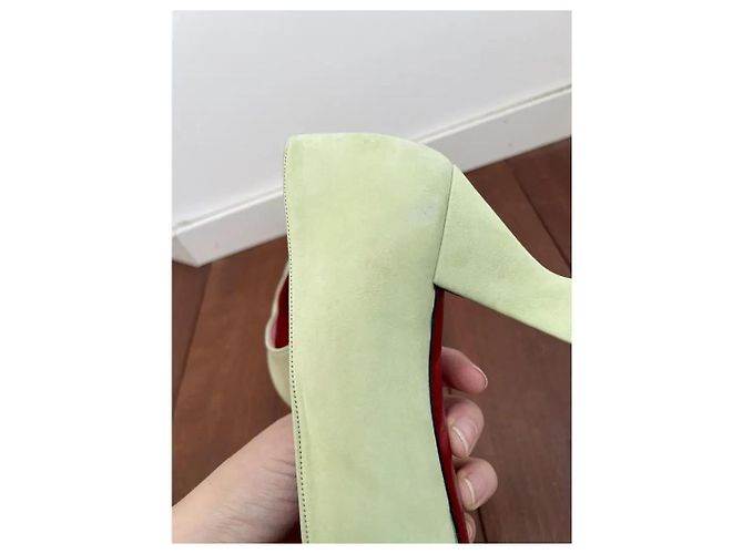 Décolleté Charles Jourdan Verde Chiaro Camoscio - vista 8