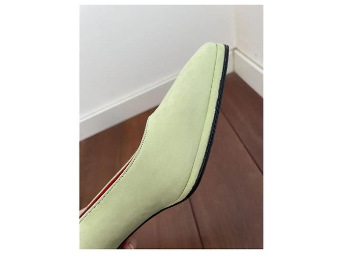 Décolleté Charles Jourdan Verde Chiaro Camoscio - vista 9