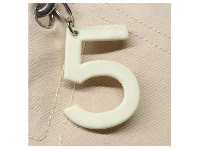 CHANEL COCO Tote Bag aus Canvas Beige Silber CC Auth bs18464 - Ansicht 20