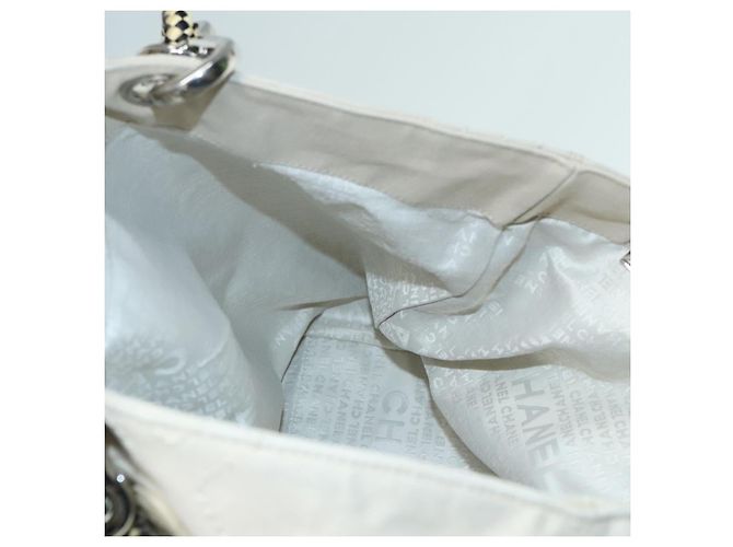 CHANEL COCO Tote Bag aus Canvas Beige Silber CC Auth bs18464 - Ansicht 23