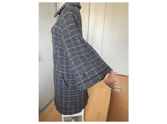 Abrigo Dior de lana gris con cuadros Prince of Wales - vista 6