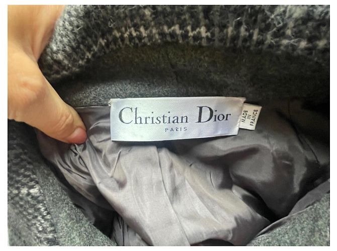 Abrigo Dior de lana gris con cuadros Prince of Wales - vista 8