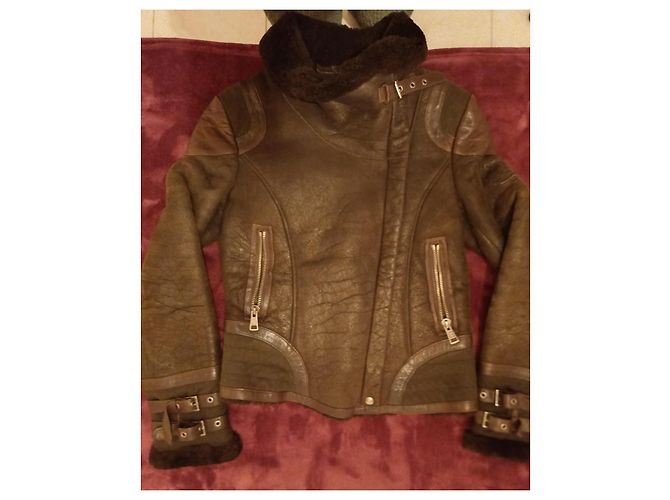 Ventcouvert Bikerjacke aus Lammfell Braun - Ansicht 4