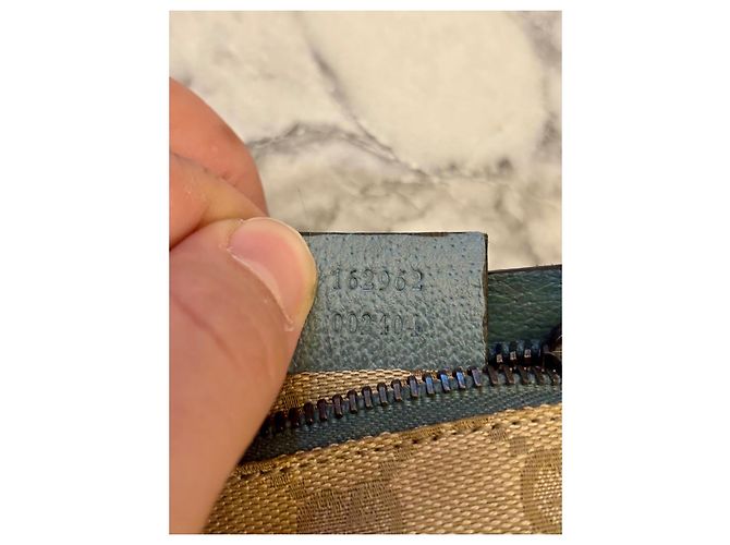 Gucci Belt bag a doppia tasca GG Monogram Web blu Marrone Beige - vista 4