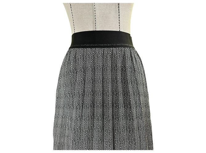 Falda plisada Luisa Cerano negra blanca Multicolor - vista 2
