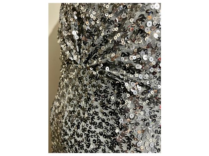 Jenny Packham Abito da sera in paillettes argento "Carrie" - vista 2