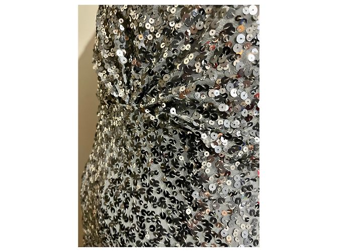 Jenny Packham Abito da sera in paillettes argento "Carrie" - vista 4