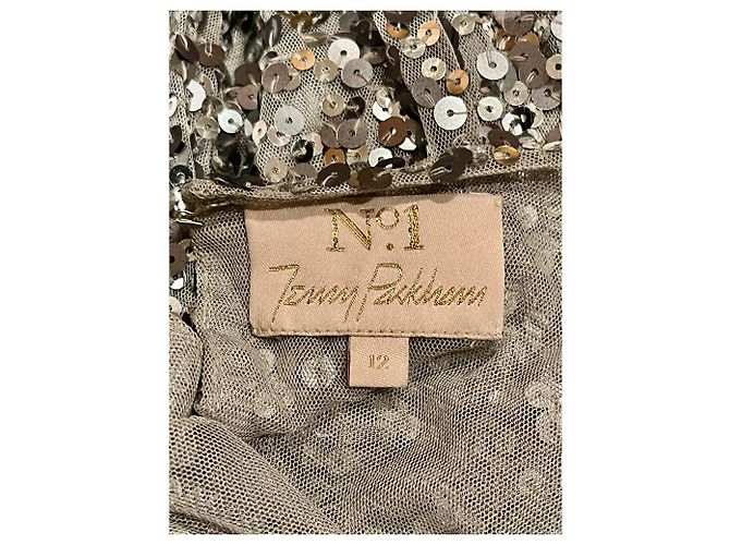 Jenny Packham Abito da sera in paillettes argento "Carrie" - vista 6