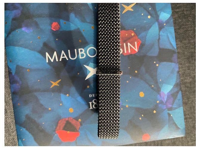 Bracciale Mauboussin Me neither in acciaio nero e oro bianco - vista 3
