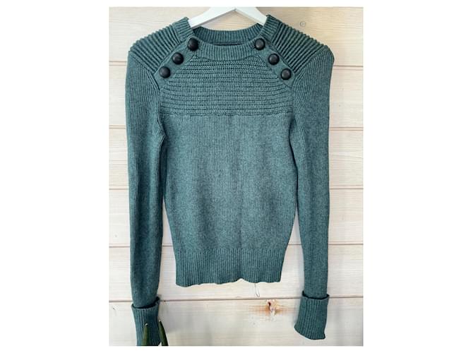 Isabel Marant Etoile Koyle Strickpullover Grün Baumwolle - Ansicht 2