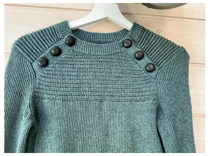 Isabel Marant Etoile Koyle Strickpullover Grün Baumwolle - Ansicht 3