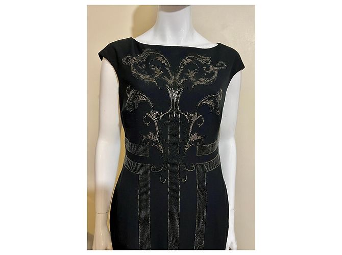 Mit Strass verziertes Kleid Versace Kollektion Schwarz - Ansicht 2