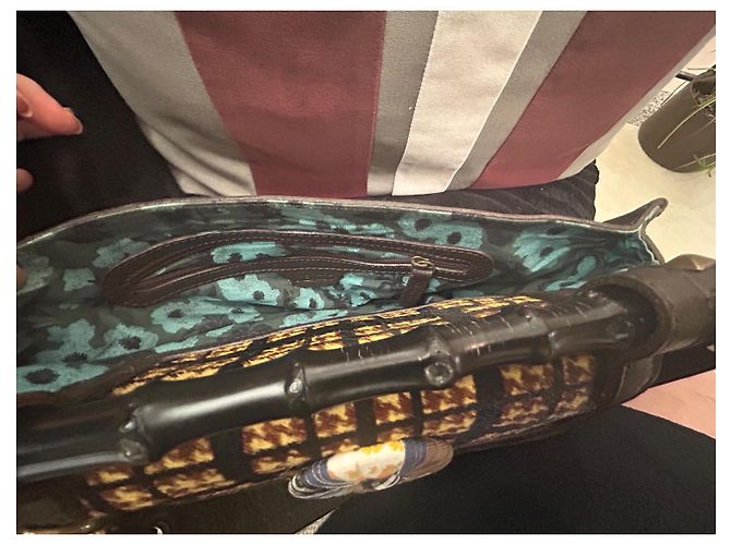 Borsa a mano Kenzo Bamboo in pelle marrone scuro - vista 10
