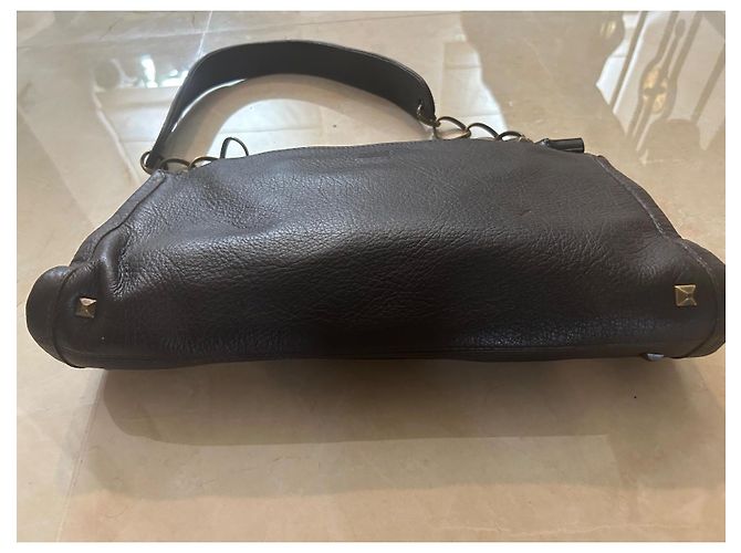 Borsa a mano Kenzo Bamboo in pelle marrone scuro - vista 5