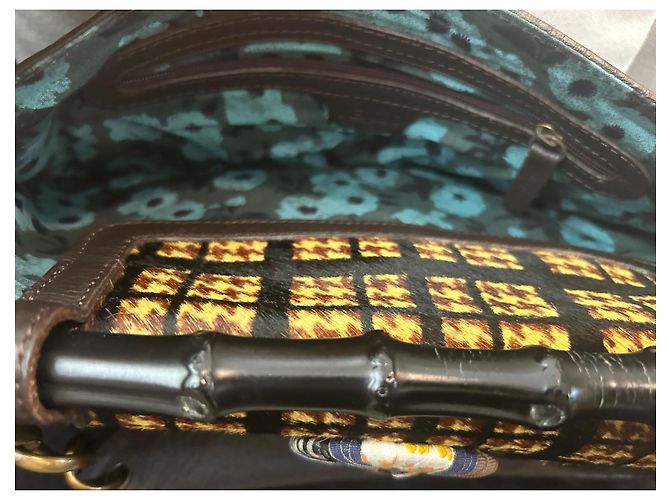 Borsa a mano Kenzo Bamboo in pelle marrone scuro - vista 8
