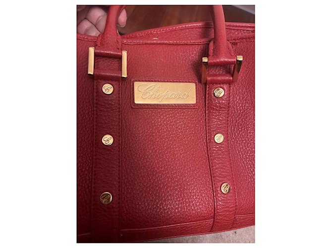 Borsa Tote Chopard in Pelle Rossa Rosso - vista 8