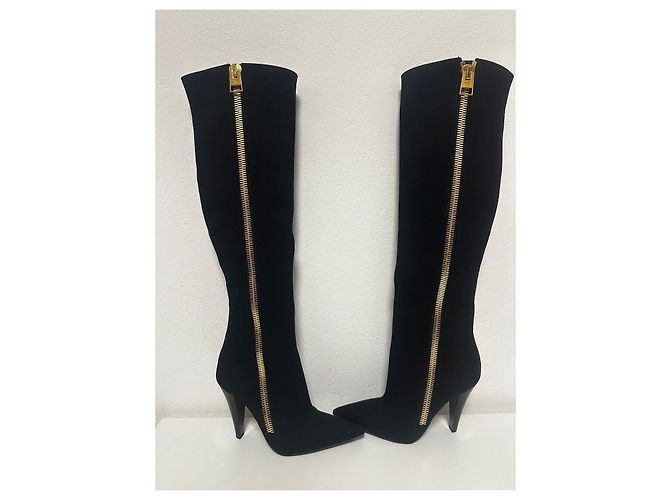 Botas altas de lona negras Tom Ford Negro - vista 3