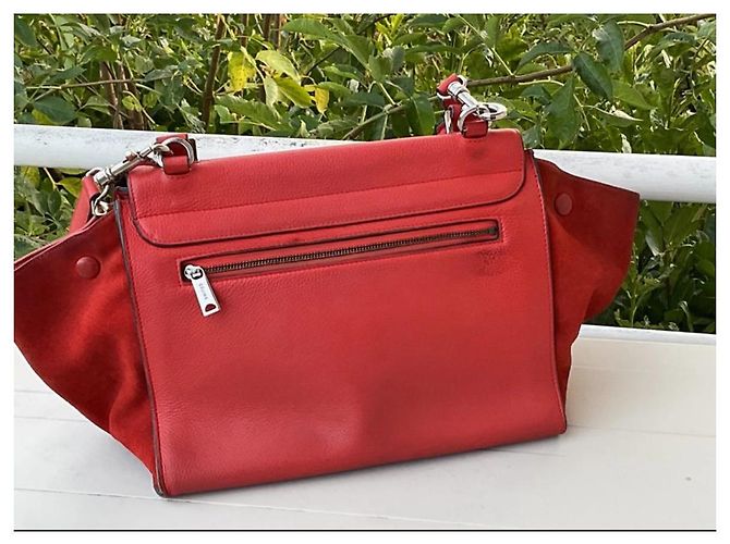 Trapèze Borsa Céline Trapeze in pelle rossa Rosso - vista 10
