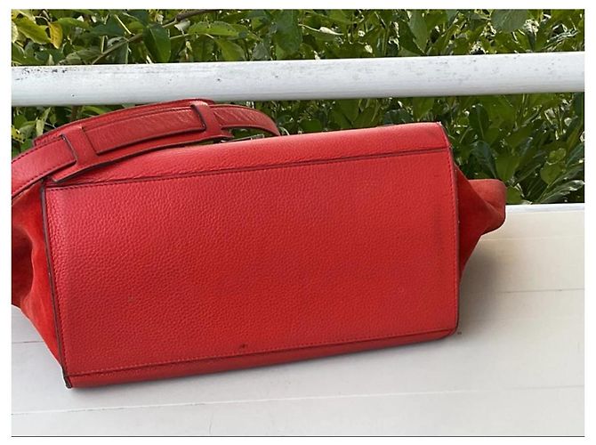 Trapèze Borsa Céline Trapeze in pelle rossa Rosso - vista 12