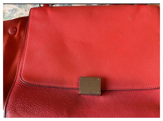 Trapèze Borsa Céline Trapeze in pelle rossa Rosso - vista 18
